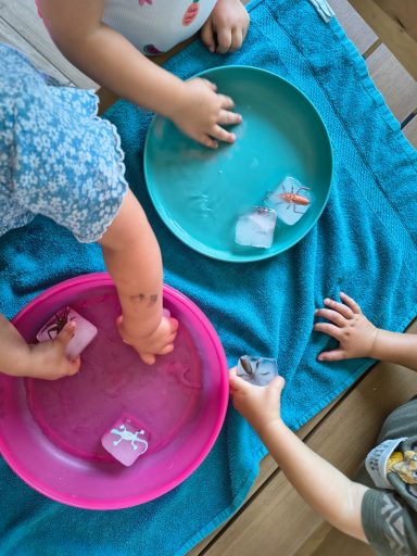 Experimentieren mit Eiswürfeln